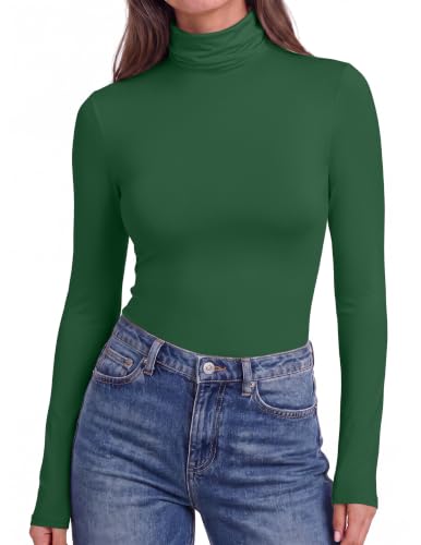 Ekouaer Womens Turtleneck Long Sleeve Shirts Basic Thermal Underwear Tops