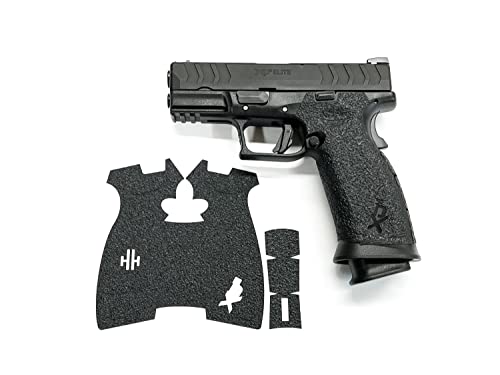 Handleitgrips Gun Grip Tape Compatible with Springfield 3.8 XDM Elite Full Size 9MM | Black Textured Rubber Pistol Grip Tape with Inserts | Gun Accessories | Veteran Owned