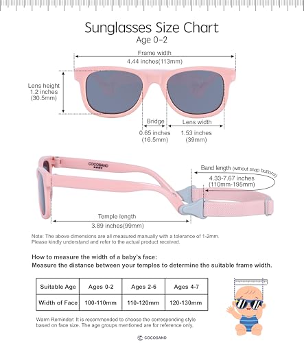 Image of Flexible Polarized Baby Sunglasses with Strap | UV Protection, Bendable, For Toddler Infant Newborn Girl Boy, Age 0-24 Months