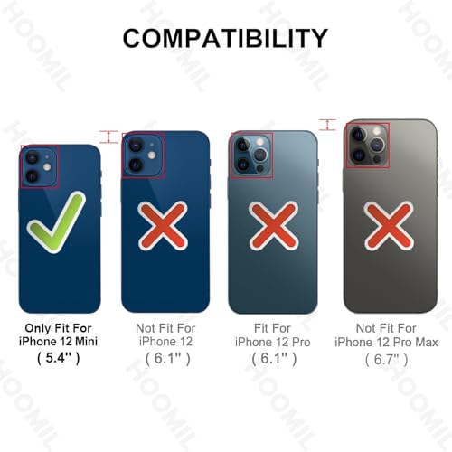 Image of HOOMIL Case for iPhone 12 Mini 5.4-Inch, Non-Yellowing, Drop Protection, Anti-Scratch Transparent Hard Back Phone Cover - Light Purple