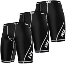 FDX Compression Shorts Mens - Quick-Drying, Soft, Breathable Boxer Underwear - Sports, Base Layer Trunks for Gym Workout, Fitness Training, Running, Cycling and Rugby