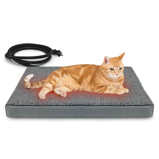 AUPETEK Heated Pet Beds for Indoor /Outdoor Cat & Dog Orthopedic Foam Warming Cat Beds Auto Temperature Control, Washable Cover with Waterproof Liner Thermo Kitty Electric Heating Bed