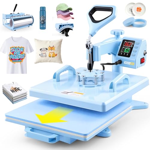 AKEYDIY 15x15 5 in 1 Swing-Away Heat Press