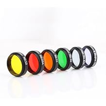 1.25 Inch Telescope Moon Filter Set, 6 Color Filters, Lunar Planetary Observation Green