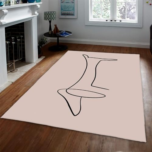 Tapis de sol abstrait style Picasso 120x240cm avec support caoutchouc