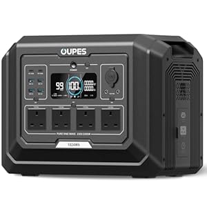 OUPES Mega 1 Portable Power Station, 1024Wh LiFePO4 Battery w/ 4 2000W AC Outlets, Fast Charge 0-80% in 36 Min, Expandable to 5kWh, UPS, Solar Generator for Home Backup, Camping (Solar Panel Optional)