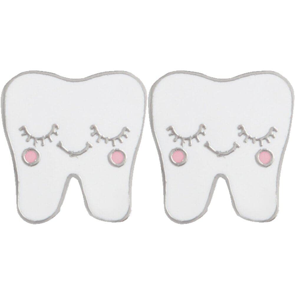 Hrippy Cute Tooth Brooch Pins 2pcs Personality Dentist Brooch Funny Badge Lovely Lapel Alloy Pin for Clothing Bags Decor