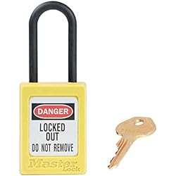 Candado De Seguridad Dielectrico Master Lock S32YLW Candado de consignación dieléctrico de termoplástico S32, Amarillo, 10.2 cm x 9.9 cm x 9.5 cm