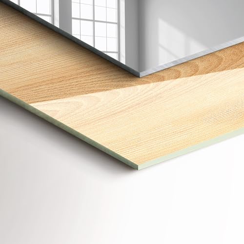 Miroir encadré rectangulaire 80x60cm aspect bois structuré - 7