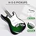 Electric Guitar, 39 Inch Solid Full-size Electric Guitar S-S-S Pickups Starter Kit Includes Amplifier, Bag, Digital Tuner, Strap, String, Cable, Picks，Mini AMP（Green (Green)