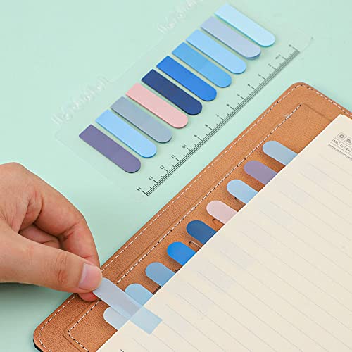 Abas adesivas, 200 peças coloridas de índice adesivo, 10 cores, translúcidas, transparentes, para an
