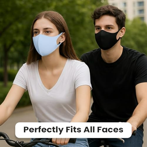 Image of Yugan Anti Pollution Reusable and Washable Face Mask for Adult, Unisex, Soft Breathable Oxford Fabric (Black)
