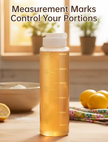 NiHome Honey Dispenser No Drip 10oz Squeeze Bottle for Syrup Sauce 2Pcs - image 5