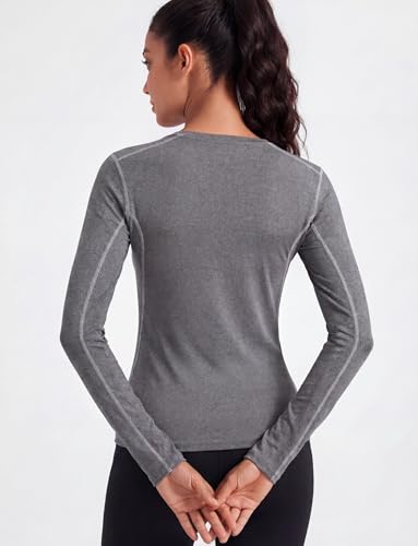 Image of WANAYOU Women's Compression Shirt Dry Fit Long Sleeve Running Athletic T-Shirt Workout Tops