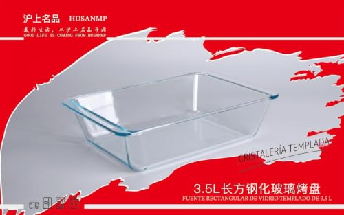 Molde para hornear de vidrio templado rectangular transparente de gran capacidad 3