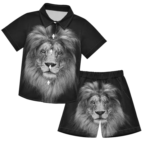 Image of visesunny Boys Hawaiian Shirt and Short Set Summer Outfit Kids 2 Piece Clothes Set 3-10Y