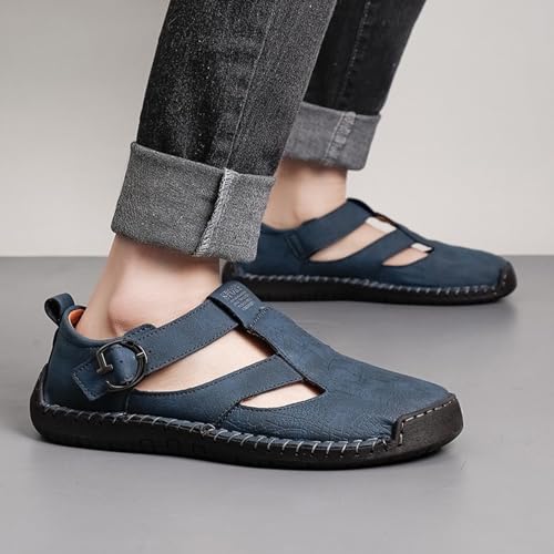 Sandalias estilo piel para hombre con sofisticada puntera cerrada 2