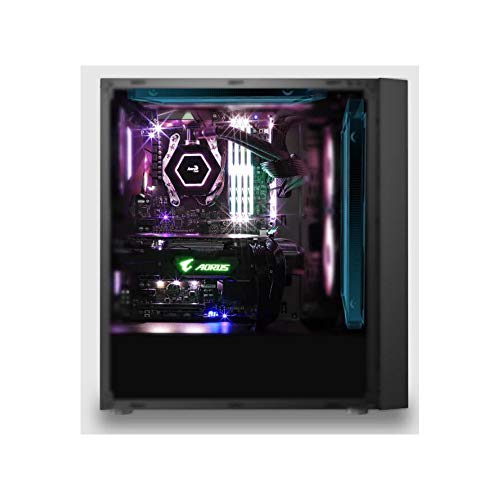 Aerocool QUARTZ - Scatola gaming per PC,ATX,vetro temperato,7 slot di espansione