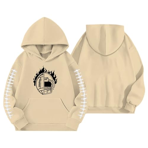 Girl's Football Graphic Hoodie Game Day Long Sleeve Lightweight Oversized Hooded Sweatshirt Cute Pullovers Tops2
