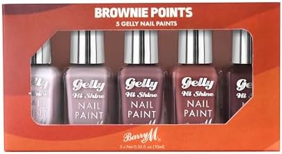 Barry M Brownie Points Nail Paint Gift Set | x5 Gelly Hi Shine Nail