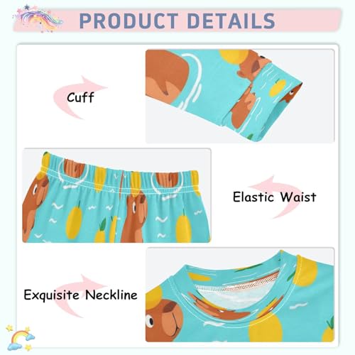 Pajama Sets Long Sleeve Cute Bears with Oranges Soft Comfy Sleepwear 2 Piece PJS 3-8T4