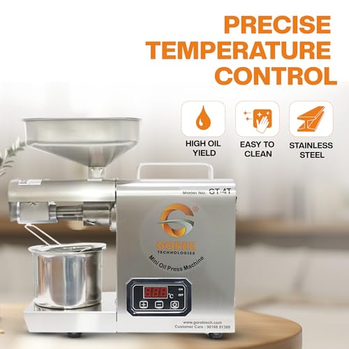 Gorek Technologies GT-4T 400 Watts Oil Maker Machine With Temperature Controller, Silver