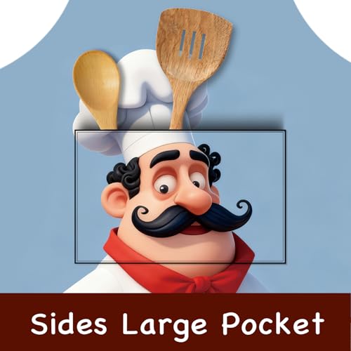 Image of Nuxovilar Cute Cooking Kitchen Apron, 26.77 * 30.7 Inches, Essential for Kitchen Cooking, Baking, Festive Gatherings