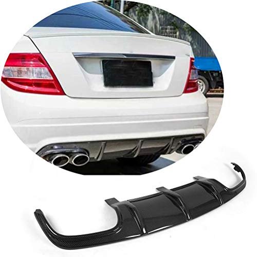 Jun-star Carbon Fiber Rear Bumper lip Diffuser fits for Mercedes Benz W204 C250 C300 C350 Sport C63 AMG Sedan Coupe 2008-2011 Lower Chin Spoiler Splitter Bodykit