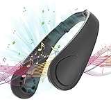 Ventilador de Cuello sin Aspas, Ventilador de cuello colgante con Función Bluetooth Manos Libres 3 Velocidades USB Recargable con Doble Viento Cabeza (negro)