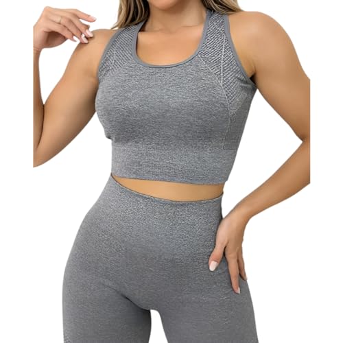 Conjunto Esportivo de Academia Feminino Levanta Bumbum (Cinza Claro)