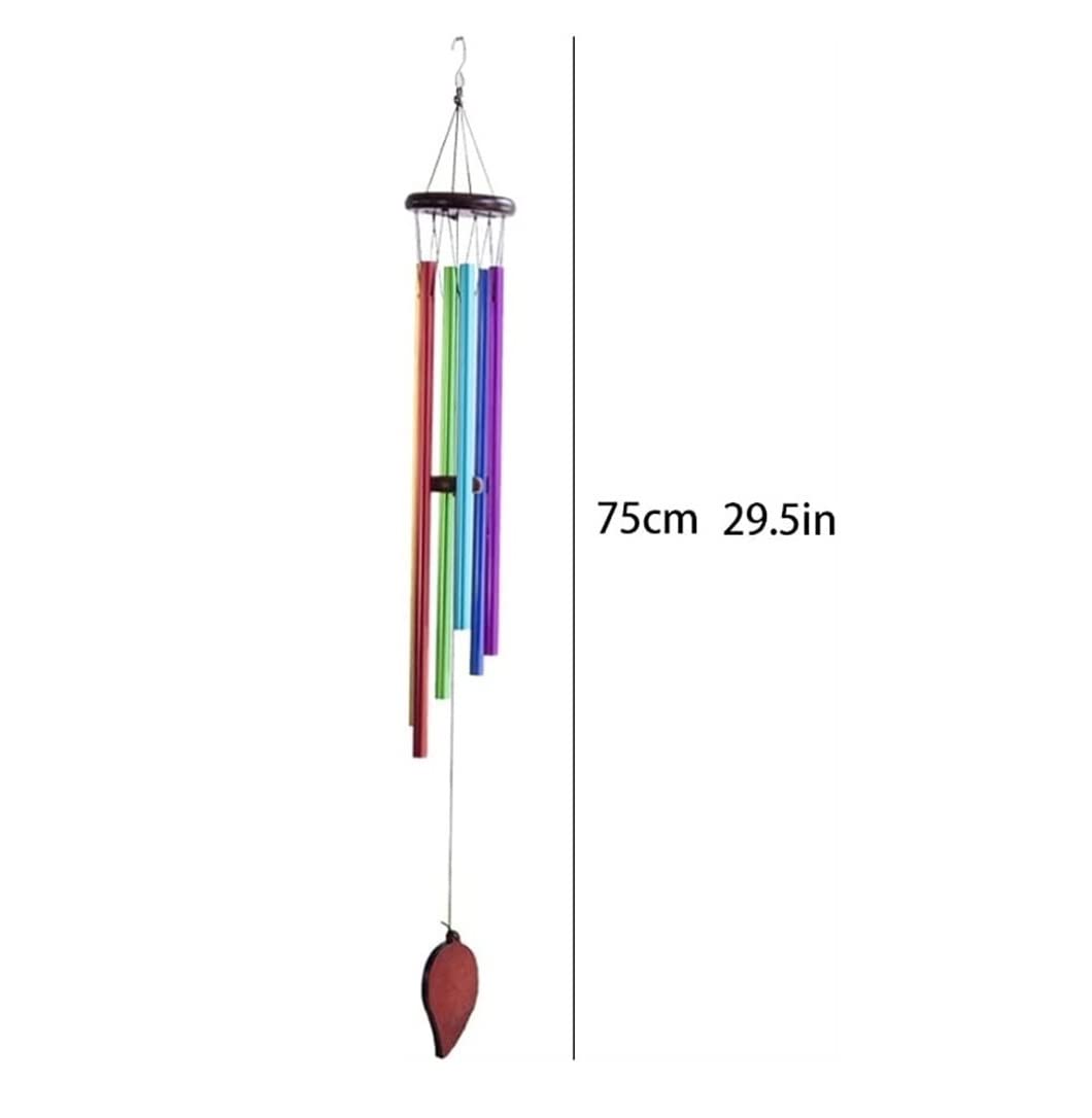 Campanelli A Vento All'Aperto Campanelli Eolici Outdoor Deep Tone, 29,5'' Sympathy con 6 Tubi Metallici Decorazione Interna