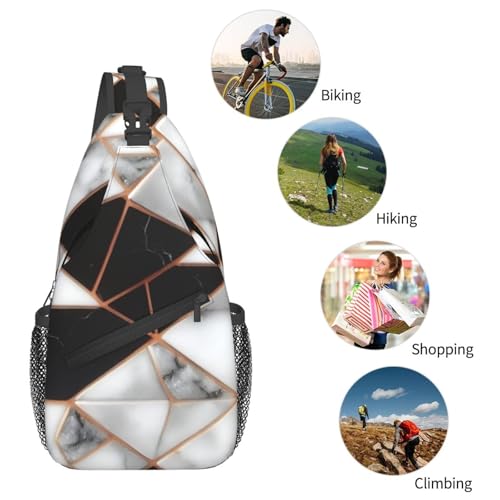 Mochila cruzada estampado mármol 3D para viaje miniatura 6