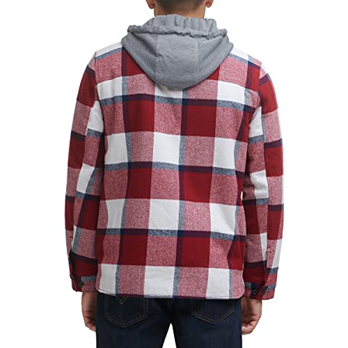 Image of Levi's mens Plaid Sherpa Lined Hooded Shirt Jacket (Regular & Big & Tall Sizes)