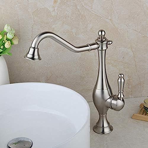 Robinet de cuisine pivotant 360° en acier inoxydable brossé mitigeur eau chaude et froide YRYRYW