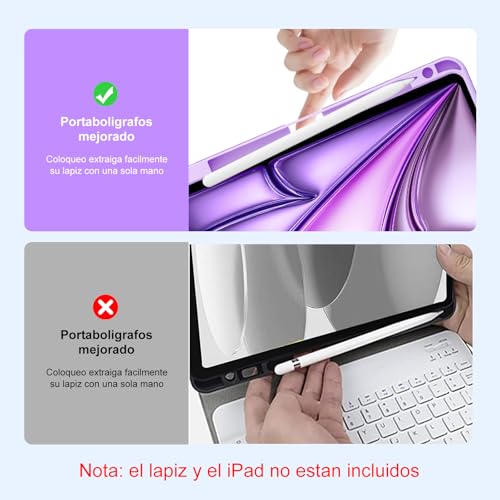 Teclado para iPad Air 11 M4 con Ñ Funda Bluetooth Desmontable 6