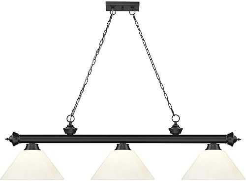 Miniatura 19 de Z-Lite 2306-3RB-PWH - Colgante de billar con cordón, 3 luces, 180 vatios totales, latón frotado