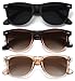 MEETSUN Polarized Sunglasses for Women Men Classic Retro Sun Glasses for Driving UV400 (3 Pack) Black Brown Gradient