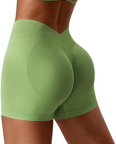 Adisputent Gym Shorts for Women Seamless Booty Butt Lifting Shorts Workout Yoga Shorts High Waisted Athletic Leggings