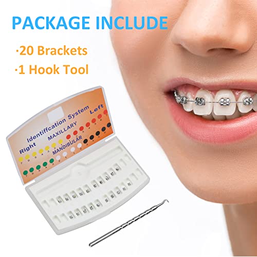 Anhuadental Orthodontic Self-Ligating Metal Bracket 0.022 Roth 345 With Hooks(20 Brackets/Pack) #TOP5