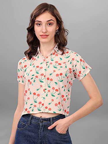 Image of SXV Cherry Printed Crop Shirt