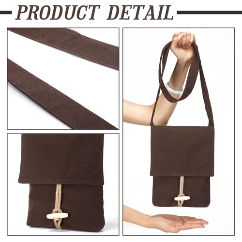 Aliceset Medieval Canvas Shoulder Bag Renaissance Medieval Viking Canvas Shoulder Bag with Horn Buckle Small Pilgrim Pouch3