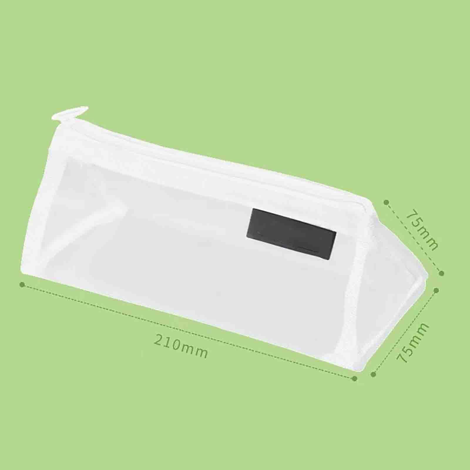 JUSHZ Trousse Scolaire Trousse Compartiments Scolaire Garcon Trouse Plumier 2 Compartiments Transparente Trousse en Maille Transparente étudiant Grande Capacité (Green,210x75x75mm)