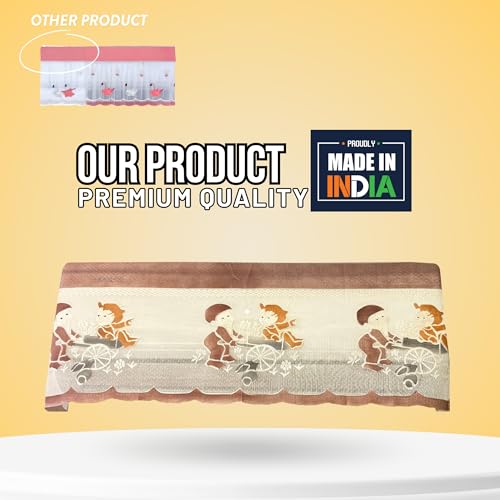 Image of Cotton Net Split AC Cover Indoor Unit for 2 Ton Capacity AC, Premium Work Indoor AC Dust Protection Cover Designer Summer Ac Cover for 2 Ton Ac (38 X 15.35 X 7.8 inch, Brown)