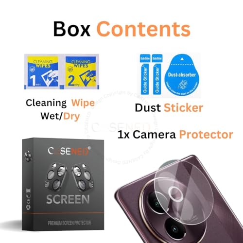 Image of Clear Camera Lens Protector for Vivo V30e - 9H Tempered Glass, Scratch-Resistant Camera Glass Protector