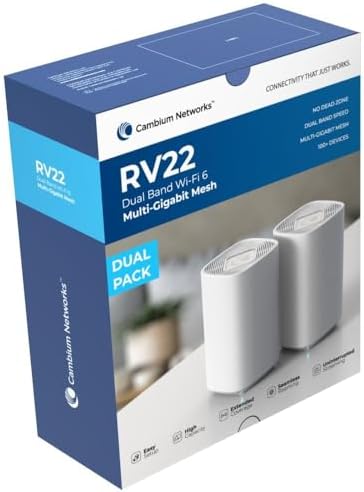 Amazon.com: Cambium Networks RV22 Wi-Fi 6 Home MESH Router/Node, 5 GHz ...