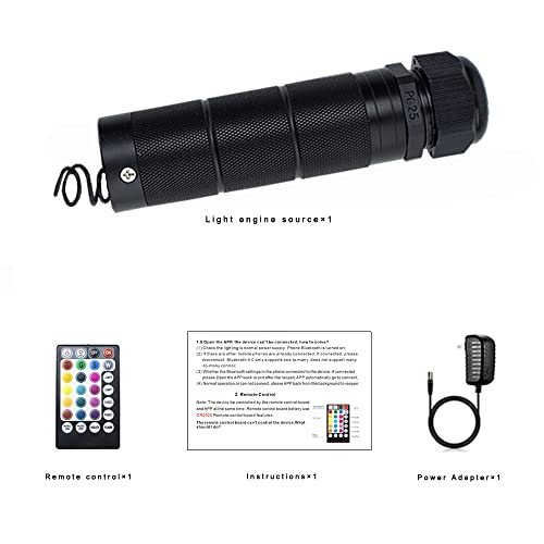 Image of AZIMOM Bluetooth /RF Control 6W Car Use Sound Activated Fiber Optic Light Box Engine Music Sensor Mode RGBW Starlight Engine Driver for Car Indoor Star Lighting Decoration