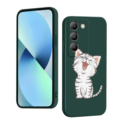 WOKEZ Silikonfodral för Vivo V40 SE 5G - Kattunge Grön 07