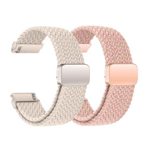 KUBFDL Nylon Uhrenarmband 20mm 22mm Elastisch Armband mit Magnetisch Verschluss für Damen Herren Schnellverschluss Smartwatches Ersatzarmband Verstellbares Atmungsaktive Sport Uhrenarmbänder