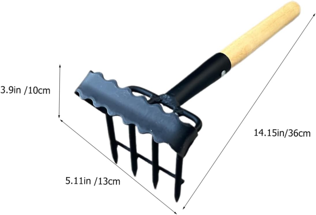 BESPORTBLE Hand Shrub Rake Compact Garden Tool for Weeding Digging Loosening Soil Lightweight Rake for Home Hiking Use Sturdy Design for Easy Handling and Practicality