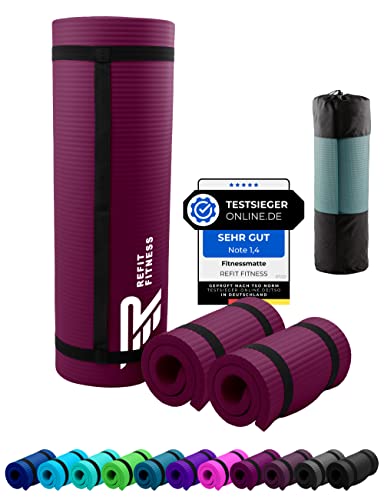 NBR fitnessmatta, yogamatta, 190 x 60 x 1,0 cm, bär, hemmet, träning, utomhus, träningsmatta, fitness, yoga, gymnastik, sport, gymnastikmatta,...
